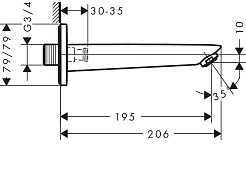 Hansgrohe Излив Logis 71410000 для ванны – фотография-2