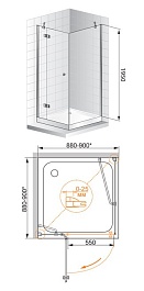 Cezares Душевой уголок VERONA-W-A-1-90-P-Cr-R – фотография-4