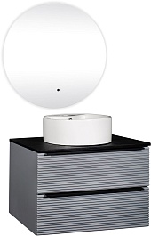 Runo Мебель для ванной Орлеан 70 Sole подвесная серая/черная – фотография-1