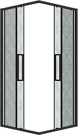 Grossman  Душевой уголок Cosmo 90x90x195 профиль черный матовый стекло шиншилла – фотография-2