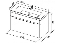 Aquanet Тумба с раковиной София 105 белая – фотография-10