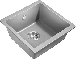 Milacio Мойка кухонная Leon 45 Cuarzo серая металлик – фотография-1