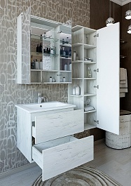 Sanflor Зеркало-шкаф Чикаго 60 дуб крафт белый – фотография-2