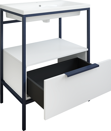 Sanflor Тумба под раковину Лорд 70 белая матовая/черная – фотография-2