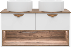 Brevita Тумба с раковиной Bergen 105 подвесная дуб галифакс олово/белая – фотография-9