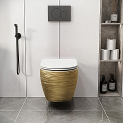 Grossman Унитаз подвесной Color GR-4411GWS золото – фотография-8