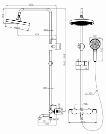 Esbano Система душевая Celine (DS-GM) оружейная сталь – фотография-2