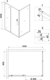 Niagara Душевой уголок Nova NG-82-10АВ-А80В – фотография-3