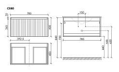 Sancos Тумба с раковиной Code 80 серая платина раковина Sabo 80 CN13002 – фотография-6
