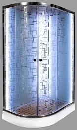 DTO Душевая кабина ЕМ1512 N (без крыши) R LED c гидромассажем – фотография-3