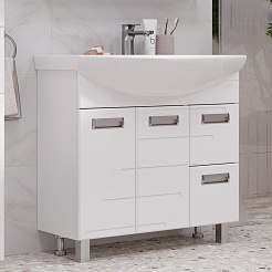 Volna Мебель для ванной Joli 80.2D.2Y R белая – фотография-7