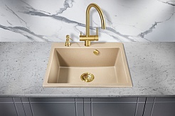 Milacio Мойка кухонная Murcia 60 Cuarzo бежевая – фотография-2