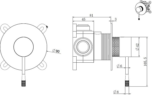 Allen Brau Смеситель для душа Priority 4.0 5.31C12-00 (с внутренней частью, 1 выход) хром – картинка-3