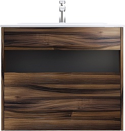 Am.Pm Мебель для ванной Func 80 подвесная темное дерево – фотография-3