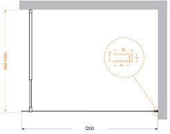 BelBagno Душевая перегородка Kraft KRAFT-L-1-120-C-NERO 120x195 профиль черный матовый стекло прозрачное – фотография-5