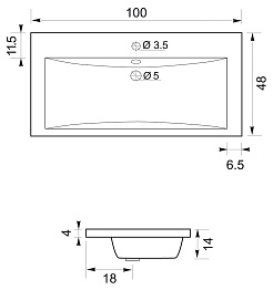 Aquanet Тумба с раковиной Нота 100 белая (171496) – фотография-8