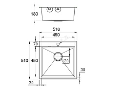 Zorg Кухонная мойка "Steel Hammer" Clova SH X 5151 – фотография-2