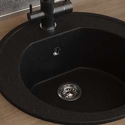 Teymi Мойка кухонная Lina D51 черная матовая – фотография-6