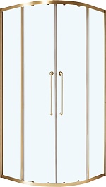 Cezares Душевой уголок Relax 304 RELAX-304-R-2-100-C-BORO 100x100 профиль брашированное золото стекло прозрачное – фотография-1