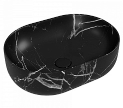 Teymi Накладная мебельная раковина Solli 48 artceramic мрамор чёрный матовый T50387 – фотография-1