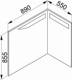 De Aqua Зеркало Трио Люкс R угловое – фотография-2