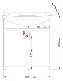 Misty Тумба с раковиной Лада 70 – фотография-5