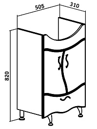 Runo Мебель для ванной Бриз 55 Ксения – фотография-6