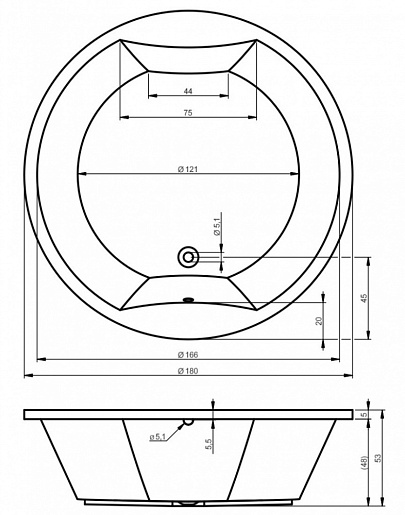 Riho Акриловая ванна Castello 180х180 – фотография-4