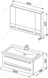 Aquanet Комплект мебели Нота 100 камерино венге  (230301) – фотография-2