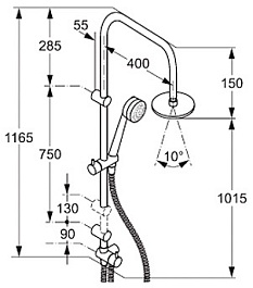Kludi Душевая стойка "Zenta dual shower system 6609005-00" – фотография-4