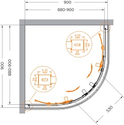 Cezares Душевой уголок Relax 304 RELAX-304-R-2-90-C-CR 90x90 профиль хром стекло прозрачное – фотография-8