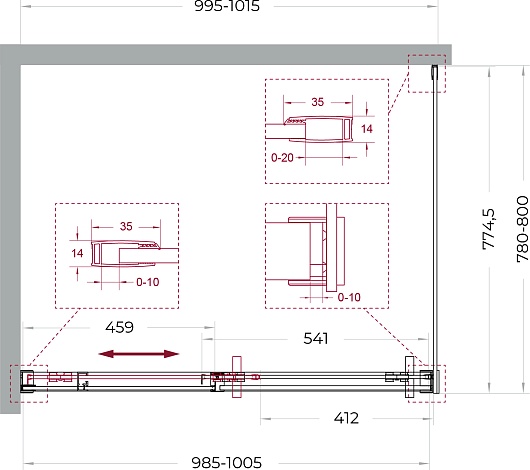 BelBagno Душевой уголок Soft Close-1 SOFT_CLOSE-1-AH-1-100/80-C-Cr 100x80 профиль хром стекло прозрачное – картинка-11