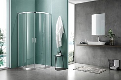 Aquatek Душевой уголок Ария 100x100 AQ ARI RO 10020CH профиль хром стекло прозрачное – фотография-5