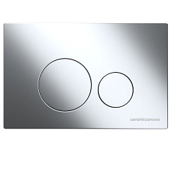 Ceramicanova Подвесной унитаз Forma Rimless с шумоизоляционной панелью CN1000 с системой инсталляции Envision кнопка Round хром – фотография-3