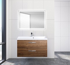 BelBagno Тумба с раковиной AURORA 900 Rovere Tabacco, ручки хром – фотография-2