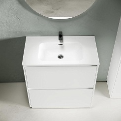 Sancos Тумба под раковину Libra Floor 80 белый глянец – фотография-2