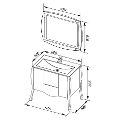 Aquanet Комплект Мебели "Виктория 90" олива – фотография-4