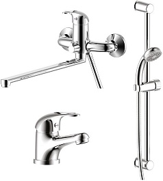 Rossinka Набор смесителей "3 в 1" SET35-81 для ванны, душа и раковины – фотография-1