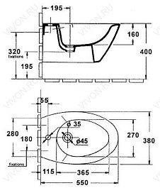 Jacob Delafon Биде подвесное Presquile E4441 – фотография-3