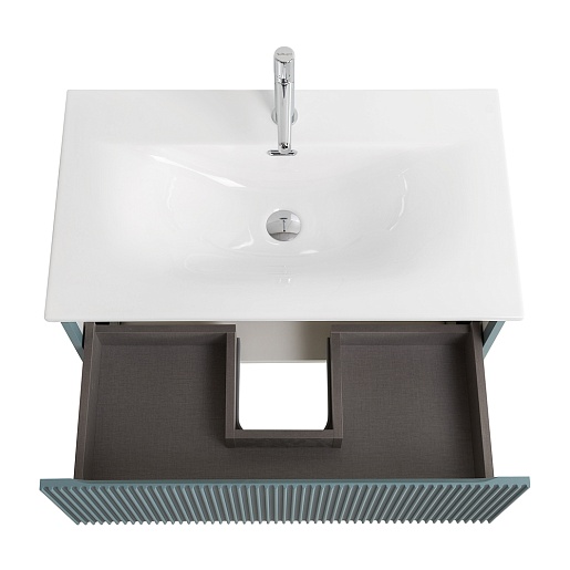 BelBagno Тумба под раковину Uno 80 с 1 ящиком подвесная Голубой матовый – картинка-9