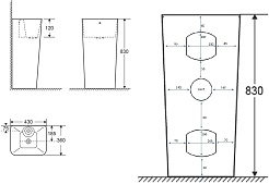 Ceruttispa Раковина напольная Dorris 43 CT7830 белая – фотография-6