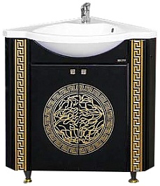 Misty Мебель для ванной Olimpia Lux 60 угловая черная патина L – фотография-3