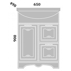 Sanflor Мебель для ванной Адель 65 белая, патина золото – фотография-6