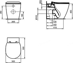 Ideal Standard Унитаз приставной Connect AquaBlade E052401 безободковый – фотография-5