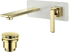 Lemark Смеситель для раковины чаши Mista LM6426WG встраиваемый белый/золото