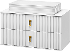 Brevita Тумба с раковиной Sevilla 90 подвесная белая – фотография-3