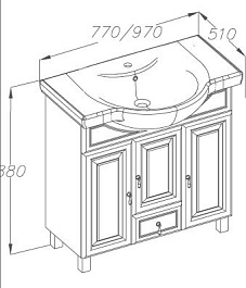 Opadiris Тумба с раковиной Атрия 75 орех – фотография-2