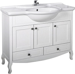 ASB-Woodline Тумба под раковину Флоренция 105 белый/патина серебро – фотография-1