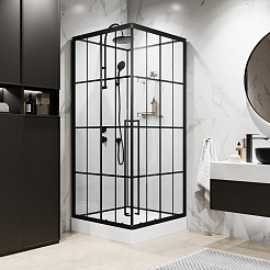 Niagara Душевая кабина Standart 100x100 L черная – фотография-3