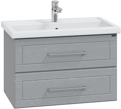 СанТа Тумба с раковиной Венера 80 подвесная дуб серый – фотография-1